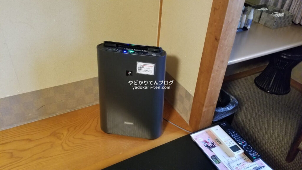 秋保温泉華乃湯の客室加湿空気清浄機