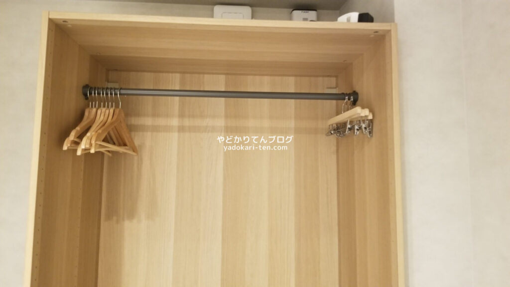 たかのばしホテル客室のクローゼット