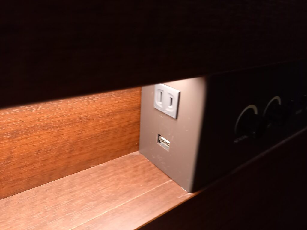 アーバンホテル京都四条プレミアムの客室コンセント電源