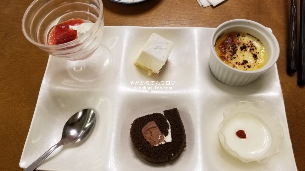 秋保温泉華乃湯の夕食バイんキングデザート